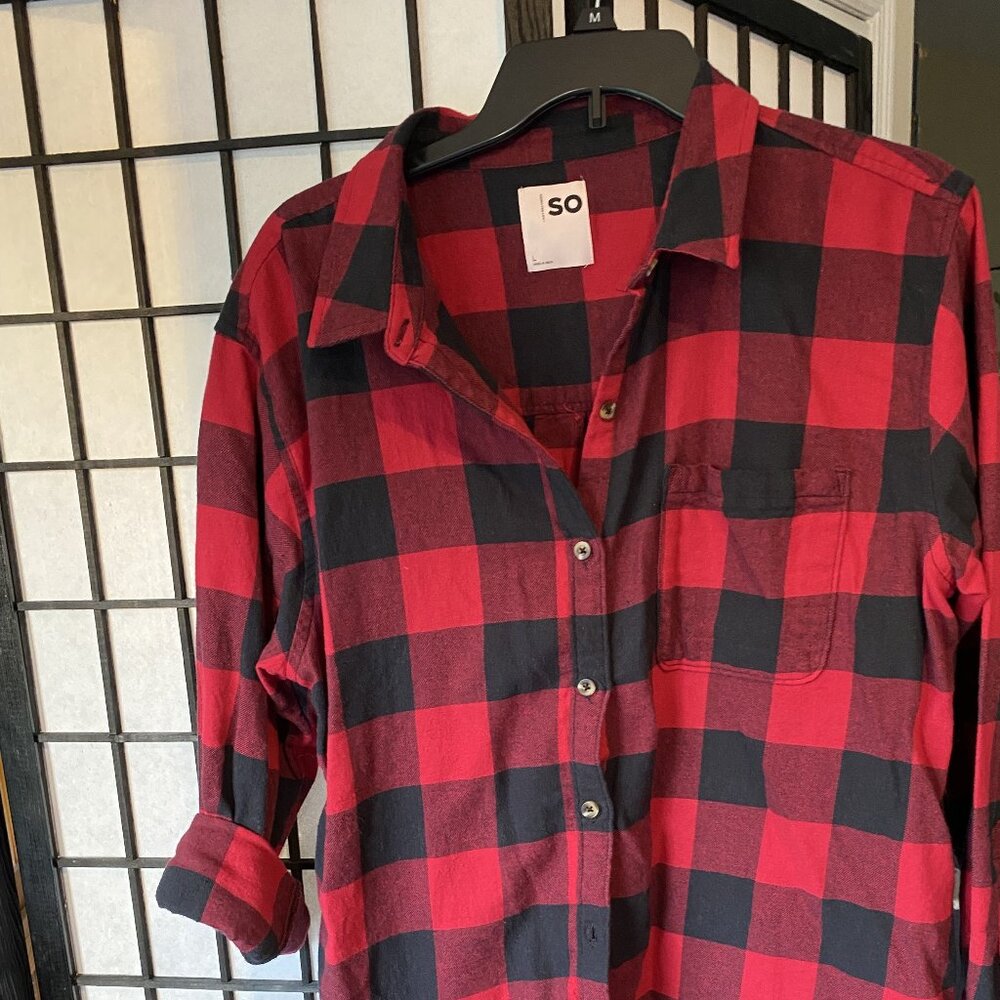 Plaid Red and Black light Flannel